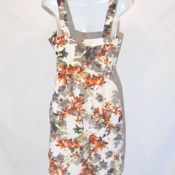 BANANA REPUBLIC Silk blend Dress sz 0 - Orange Blossom Sleeveless Pleated - Picture 4 of 8